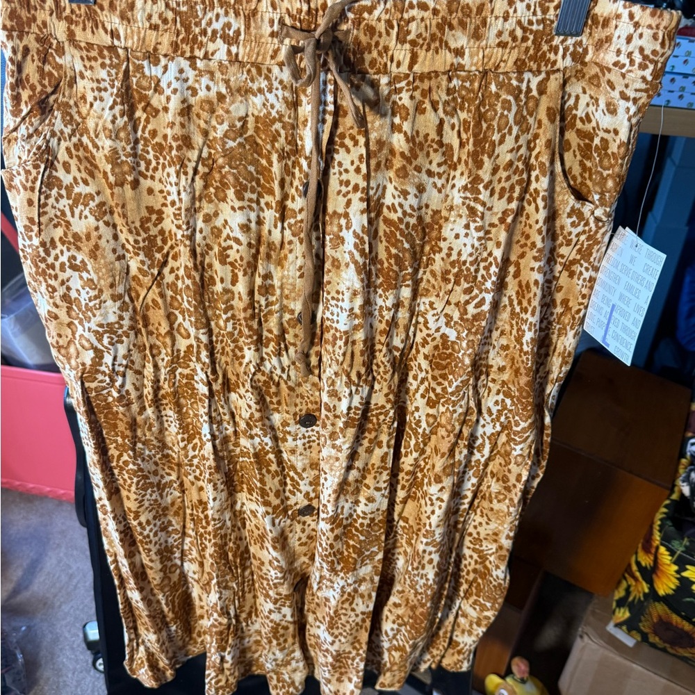 LuLaRoe A-Line Skirt in Brown and Tan
